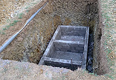 Septic tank construction begins