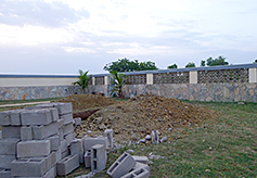 A trench is dug for the septic tank