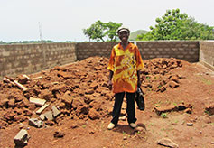 Pastor Bamazi (retired 2018) at the construction site