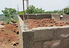 The new church is made from cement blocks