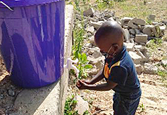 Pastor Koffi supplied a handwasing station