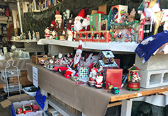 The garage was full of Christmas decorations