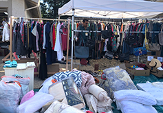 A plethora of clothes and linens were offered