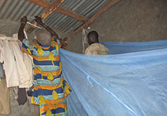 Installation of Malaria Net Over Bed