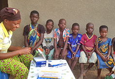 Children  waiting to be tested